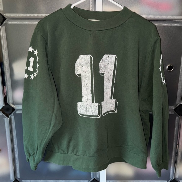 Free People Ragabond Studio Halftime Sweatshirt Green 11 Women's Size L - Picture 4 of 12